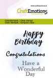 CraftEmotions Clearstamps 6x7cm - Happy Birthday