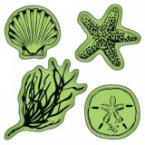 On the Beach - Mini Cling Stamps