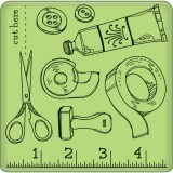 Craft Room Pattern - Mini Cling Stamps