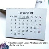 Mini Kalender für 2024 - 6 x 8 cm