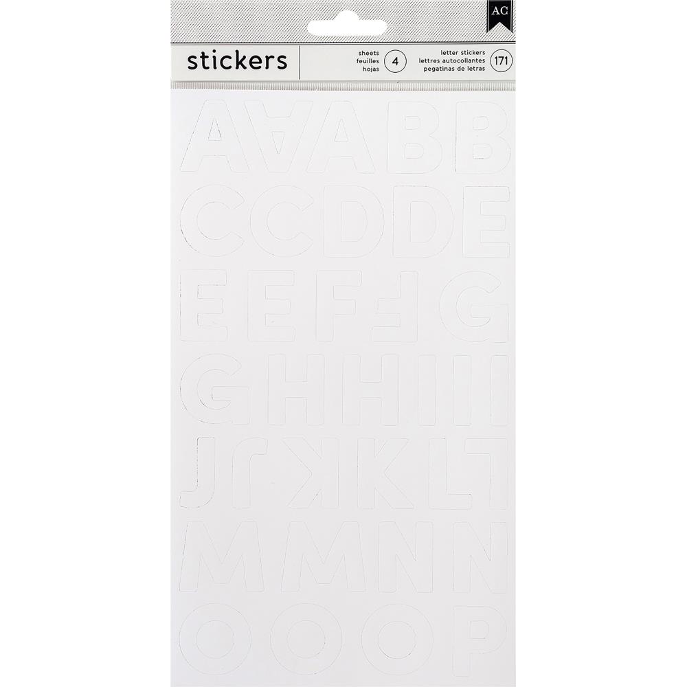 AC Flat Alphabet Stickers - White