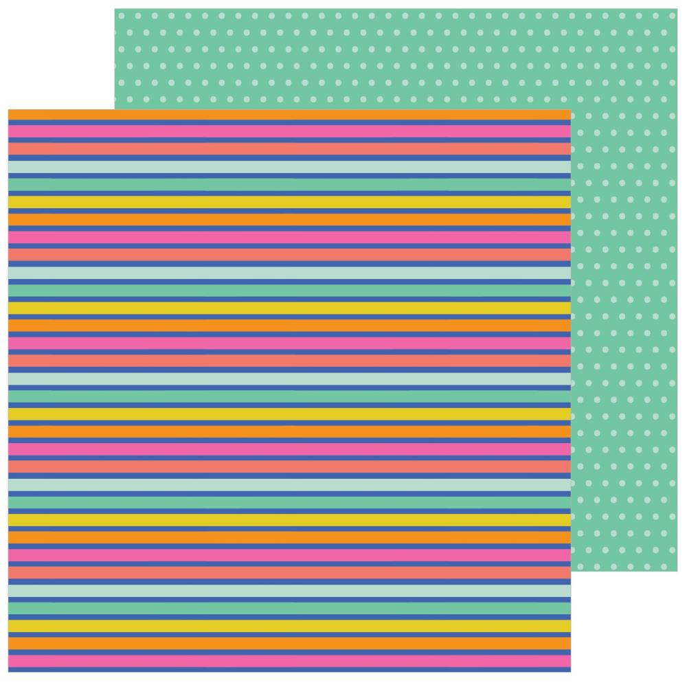 Live, Life, Happy - Rainbow Stripes 30,5x30,5 cm - zum Schließen ins Bild klicken