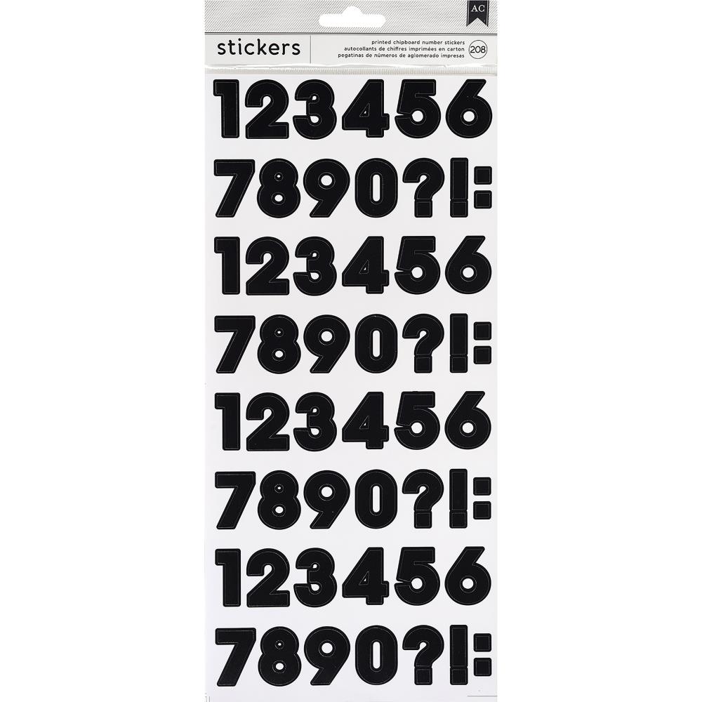 AC Chipboard Stickers - Numbers Black - zum Schließen ins Bild klicken