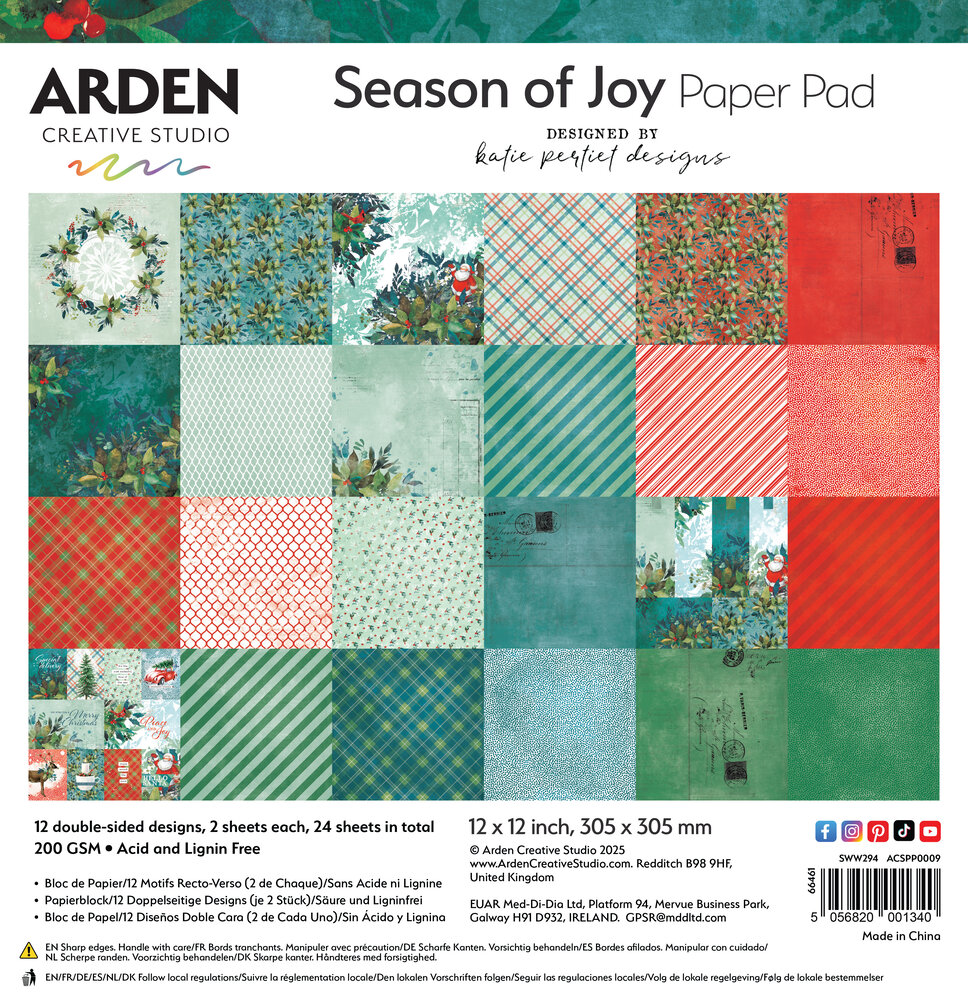 Season of Joy Arden Creative Studio Paper Pad 12x1
