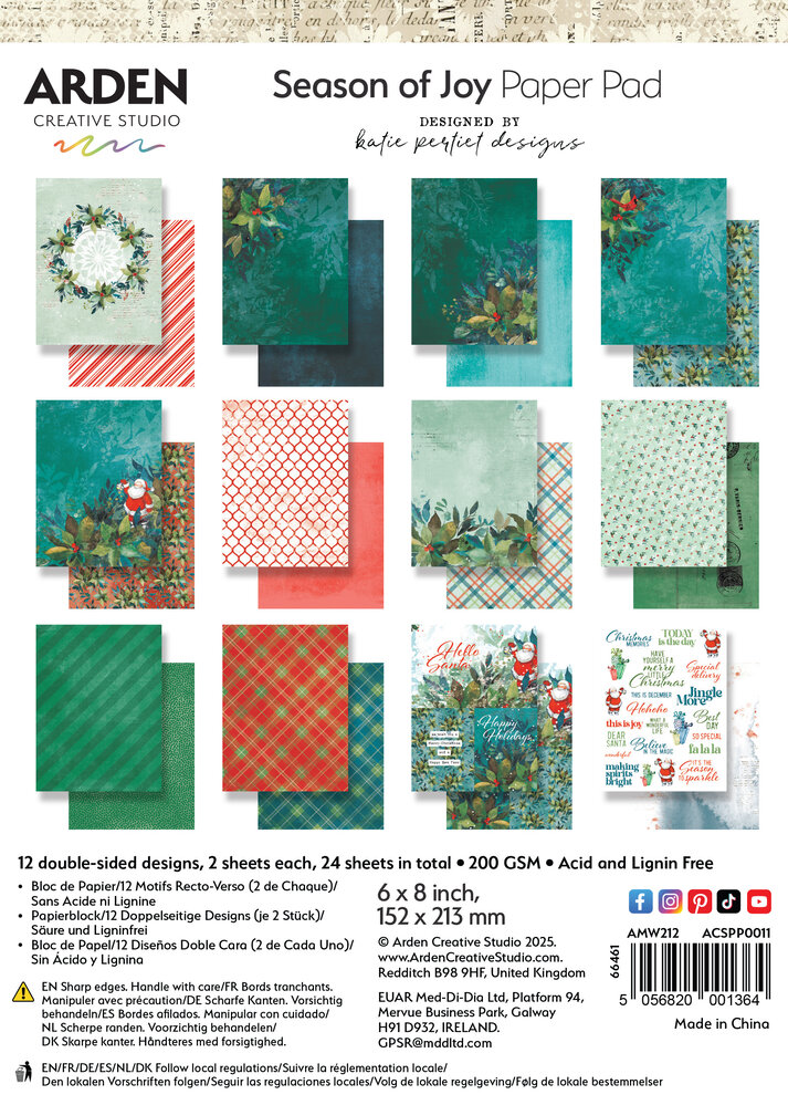 Season of Joy Arden Creative Studio Paper Pad 15,5