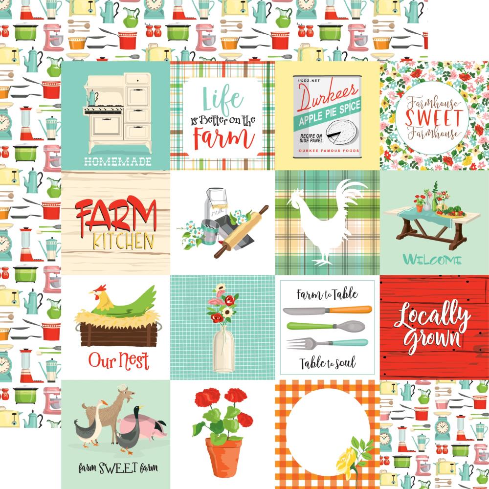 Farm to Table - 3x3 inch Journaling Cards 30,5x30,5 cm