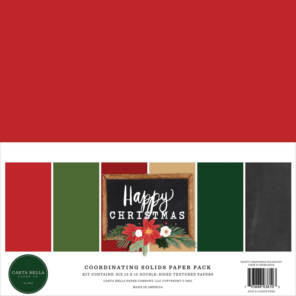 Happy Christmas - Solid Cardstock 30,5x30,5 cm - zum Schließen ins Bild klicken