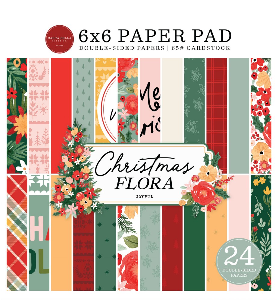 Christmas Flora Joyful Paper Pad 15,2x15,2 cm - zum Schließen ins Bild klicken