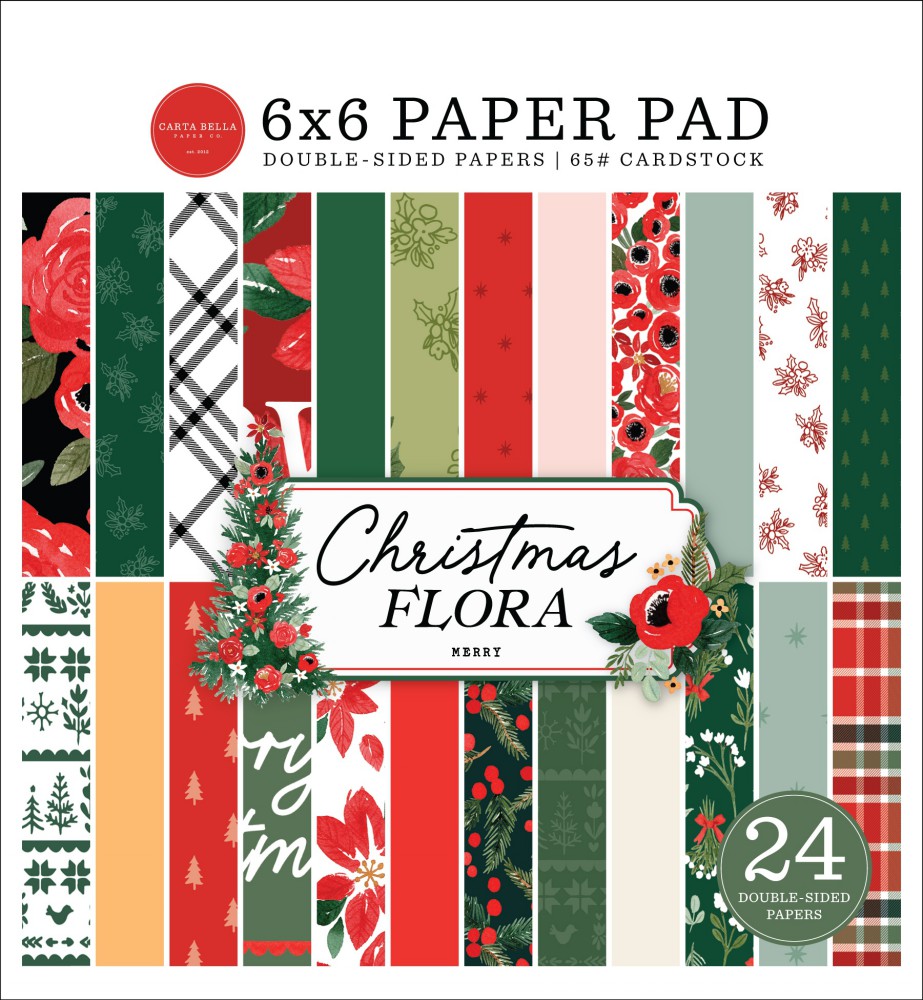 Christmas Flora Merry Paper Pad 15,2x15,2 cm - zum Schließen ins Bild klicken