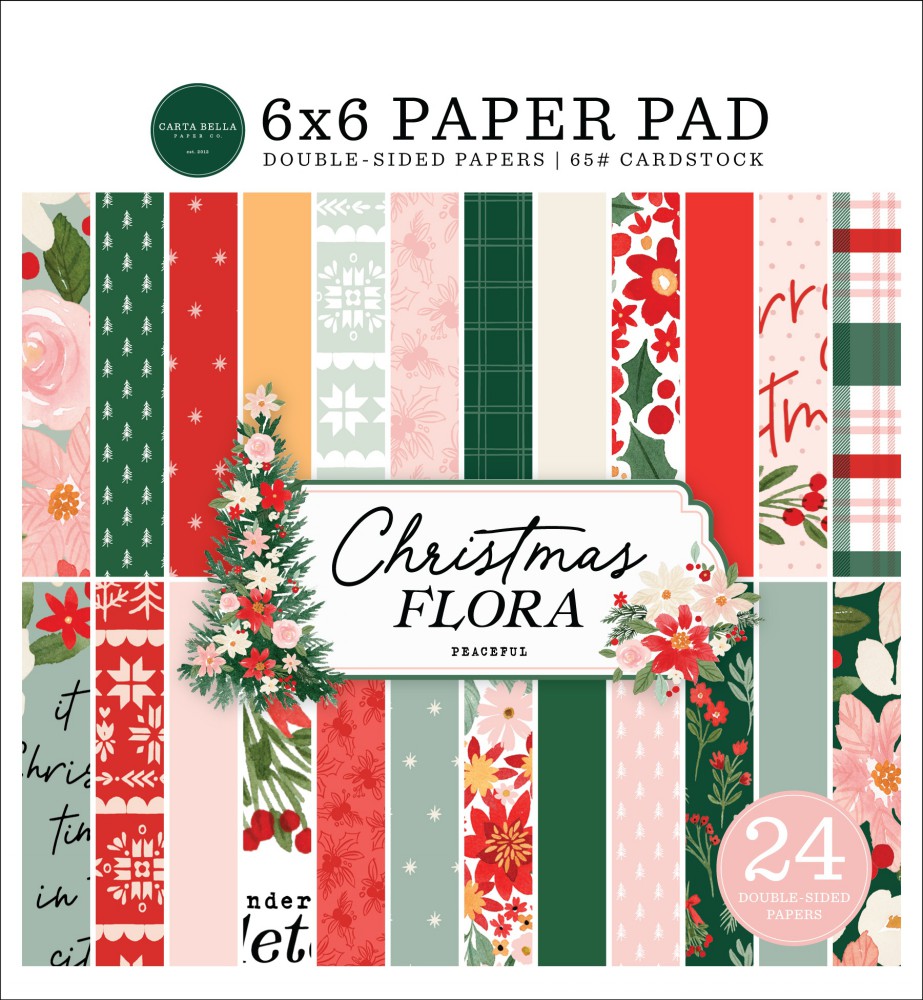 Christmas Flora Peaceful Paper Pad 15,2x15,2 cm - zum Schließen ins Bild klicken