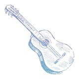 Hatched Guitar - Mini Stamp Hatched Guitar - Mini Stamp