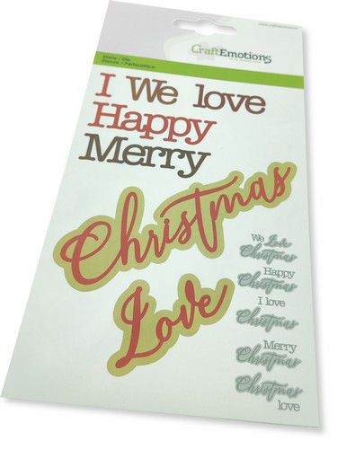 CraftEmotions Die - text Christmas Love Card 10,5x