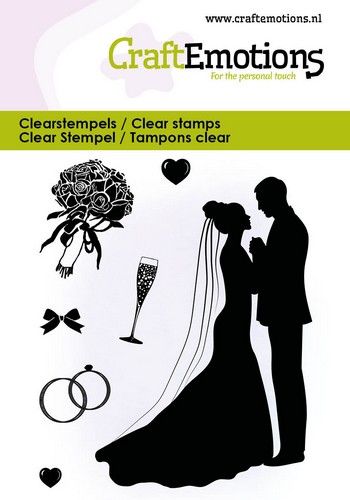 CraftEmotions Clearstamps 6x7cm - Brautpaar - zum Schließen ins Bild klicken