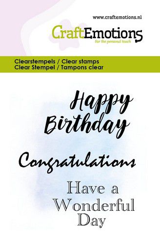 CraftEmotions Clearstamps 6x7cm - Happy Birthday - zum Schließen ins Bild klicken