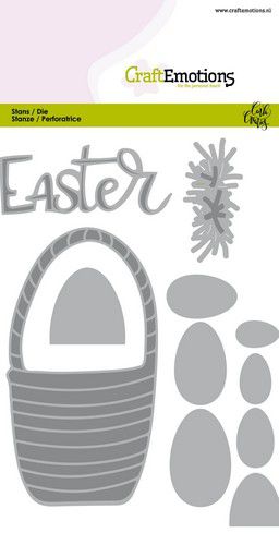 CraftEmotions Die - Easter Osterkorb mit Eiern - zum Schließen ins Bild klicken