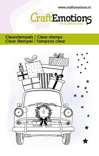 CraftEmotions Clearstamps 6x7cm - Weihnachtsauto - zum Schließen ins Bild klicken