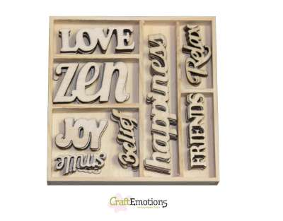 CraftEmotions Wooden ornament box Happiness - zum Schließen ins Bild klicken