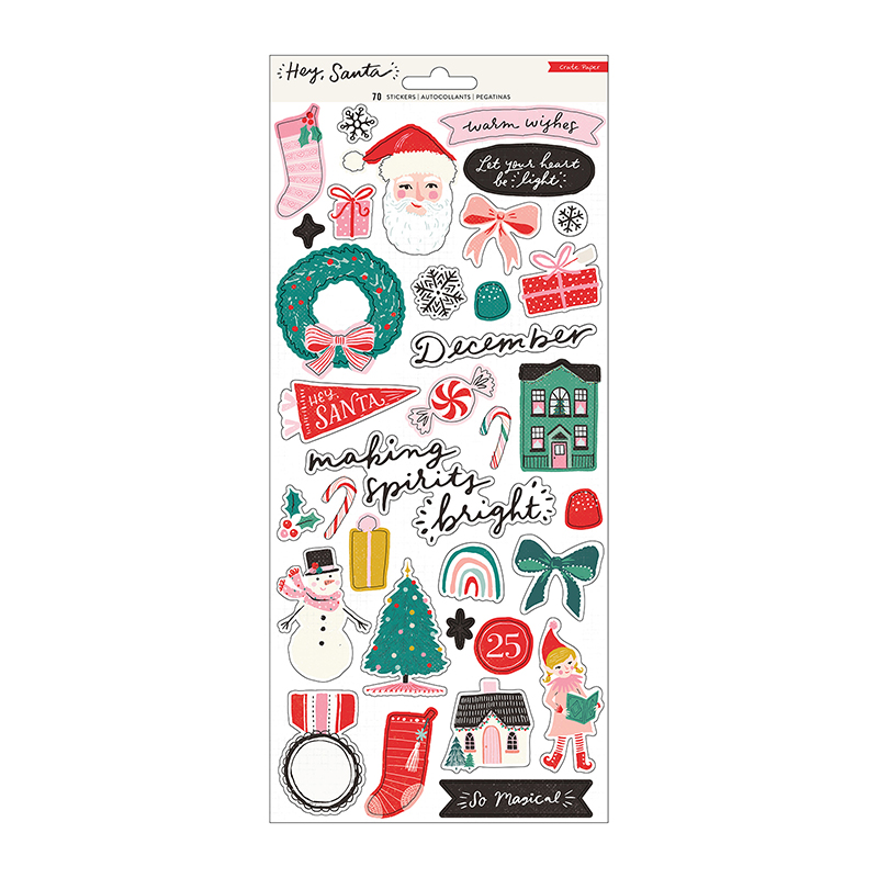 Hey Santa - Stickers 15,2x30,5 cm - zum Schließen ins Bild klicken