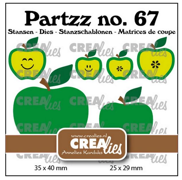 Crealies Partzz Stanzschablone Apfel klein und M - zum Schließen ins Bild klicken