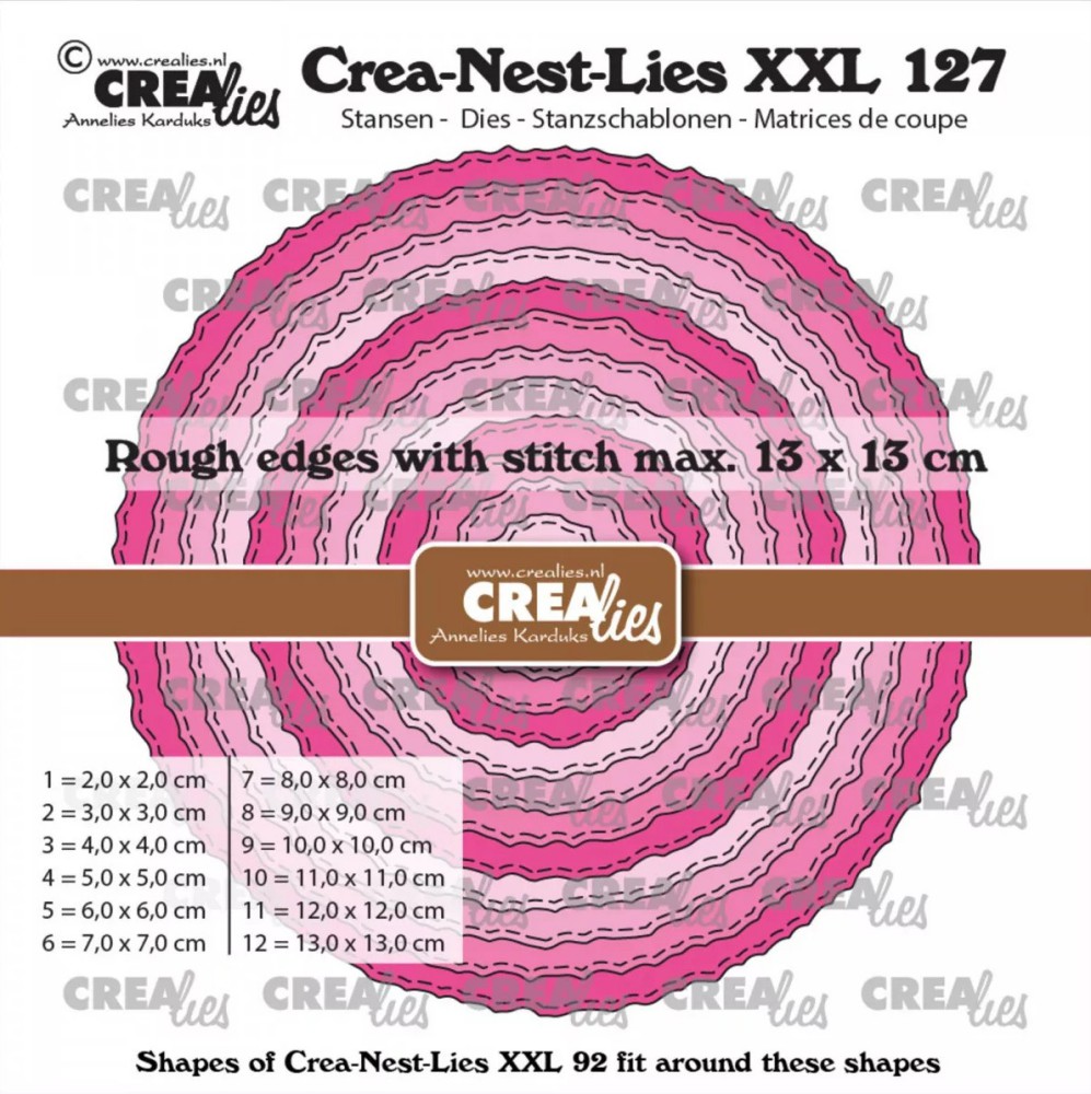 Crealies Crea-nest-dies XXL no. 127 circles rough