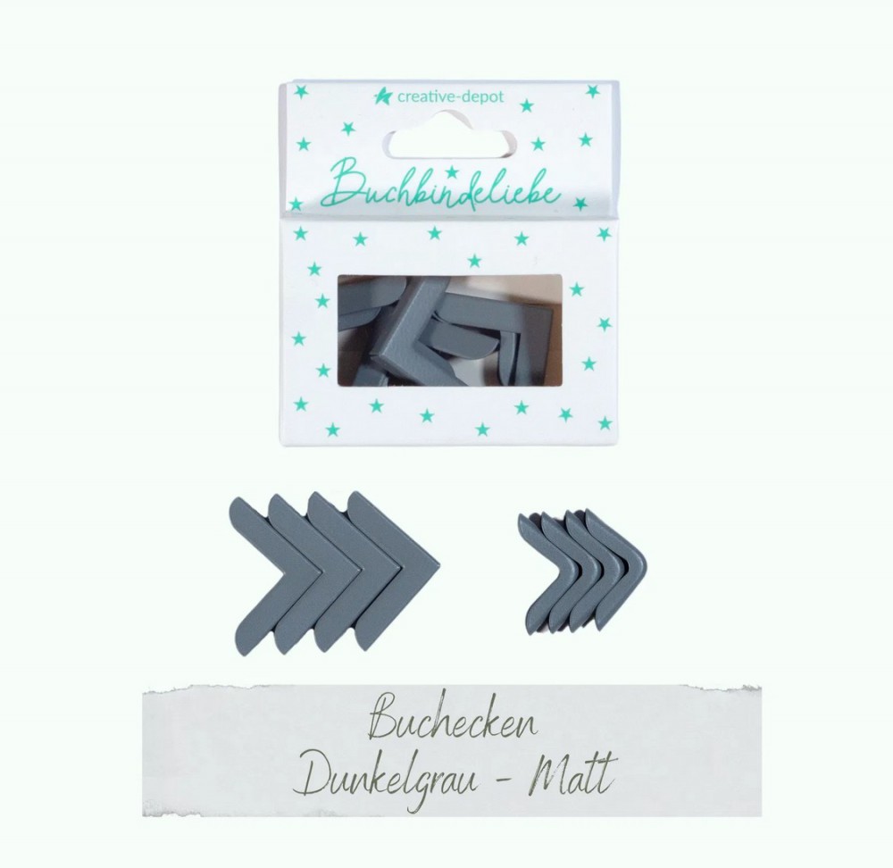 CD Buchecken - Dunkelgrau matt - 8 Stück