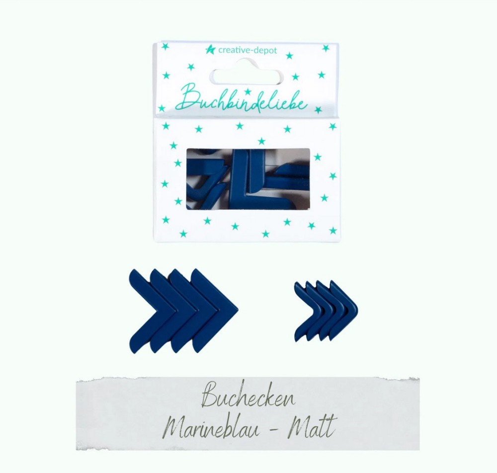 CD Buchecken - Marineblau matt - 8 Stück