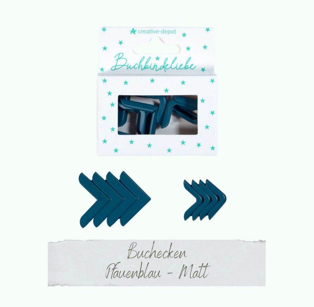 CD Buchecken - Pfauenblau matt - 8 Stück