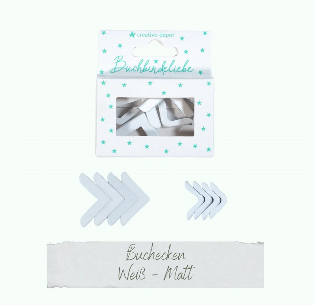 CD Buchecken - Weiß matt - 8 Stück