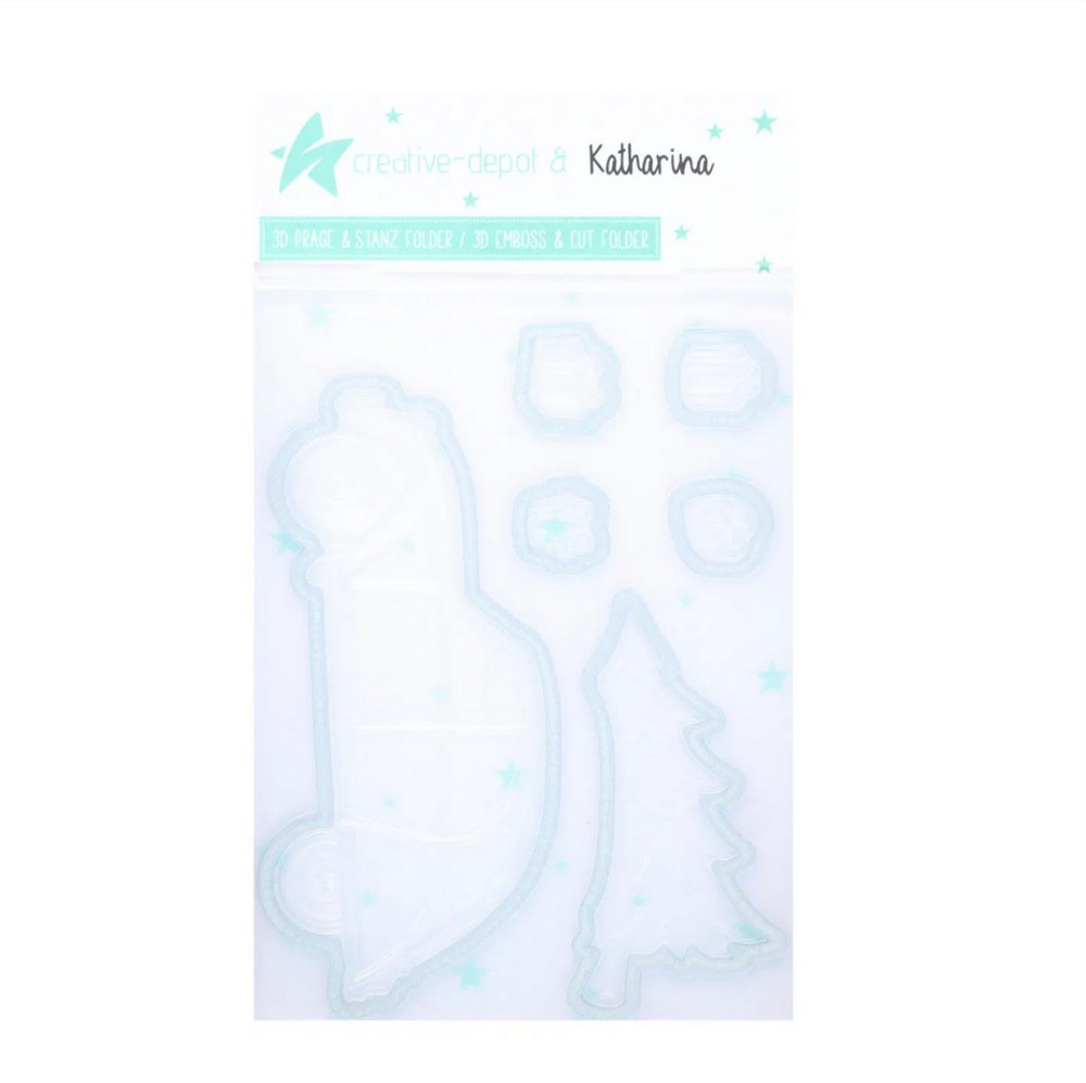 CD Cut & Emboss Folder Weihnachtsauto Seitlich