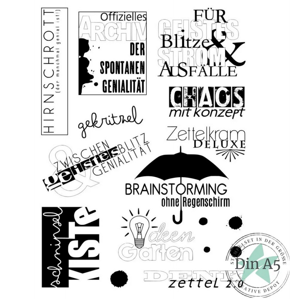 CD Stempelset - Designline - Denkzettel