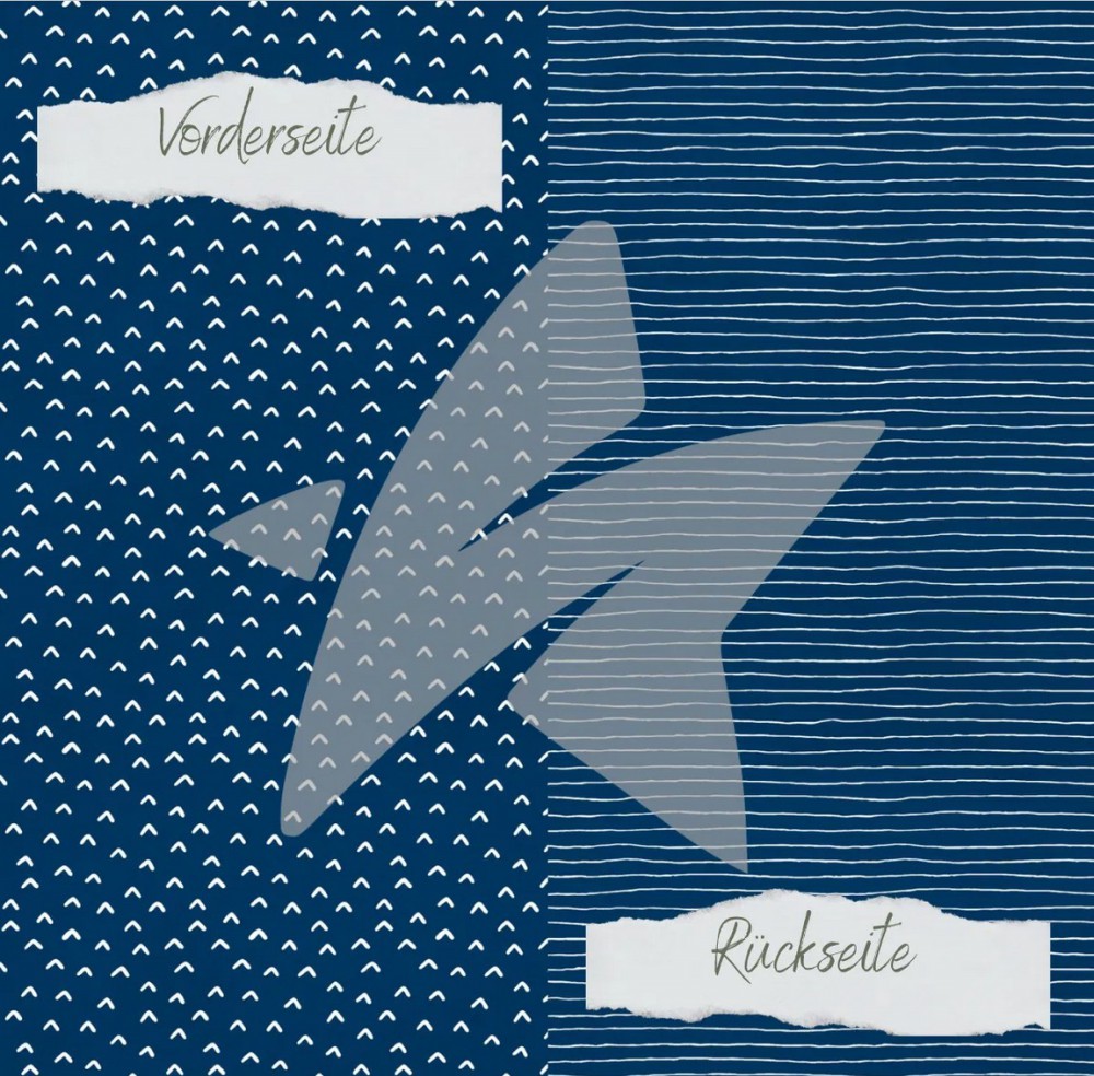 CD Designpapier Marineblau Doodledächer Streifen
