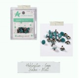 Doppelhohlnieten - Salbei - matt - 10 Paar 6 mm