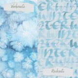CD Designpapier - Aquarell Schneeflocken - 30,5x30