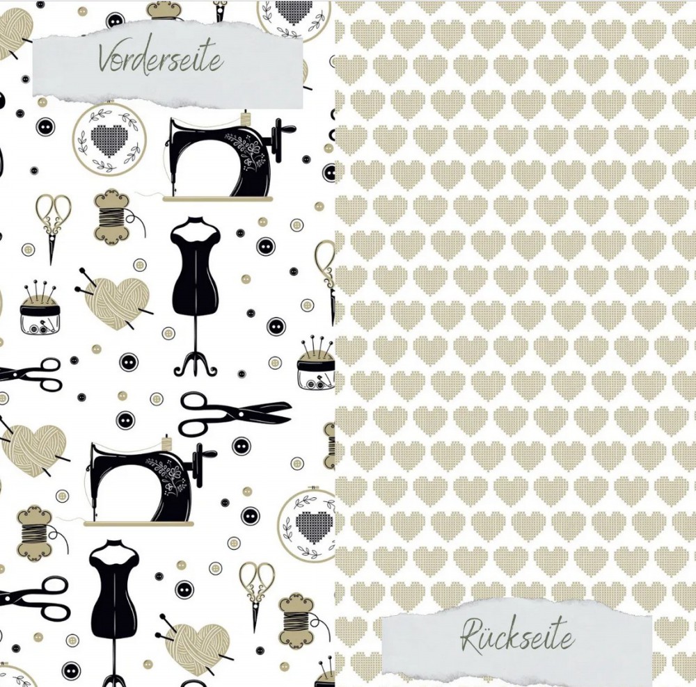 CD Designpapier Designlinie - Garn und Schere