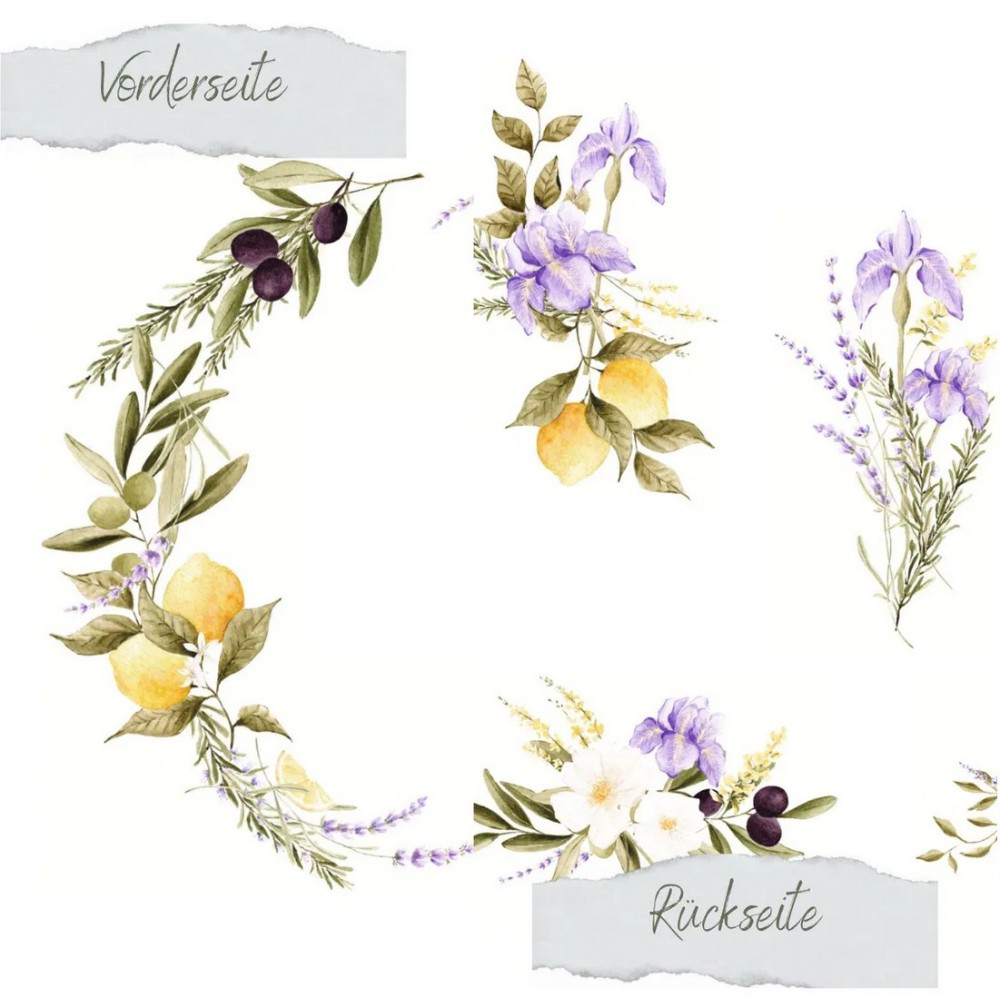 CD Designpapier - mediterraner Kranz 30,5x30,5 cm