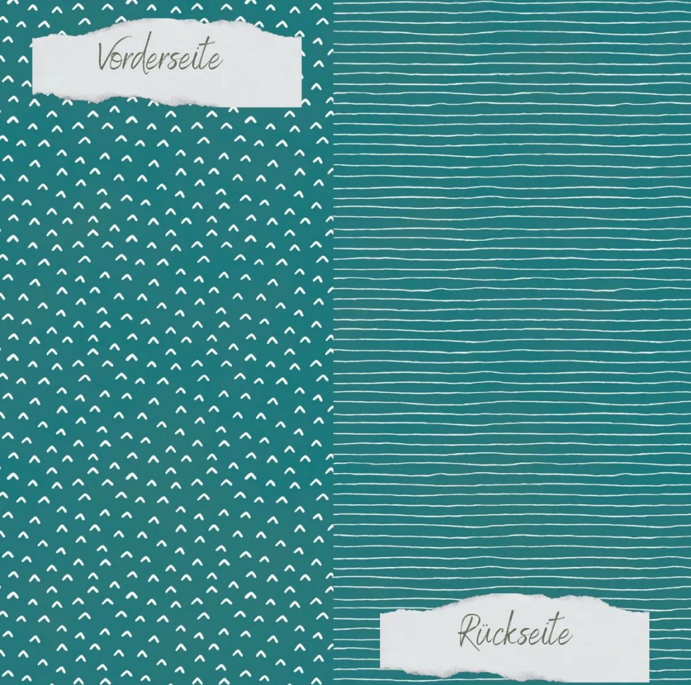 CD Designpapier - Basic - Smaragd Doodle Dächer un