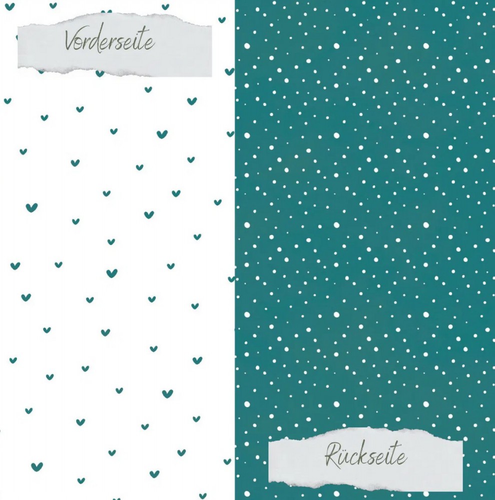 CD Designpapier - Basic - Smaragd Doodle Herzen
