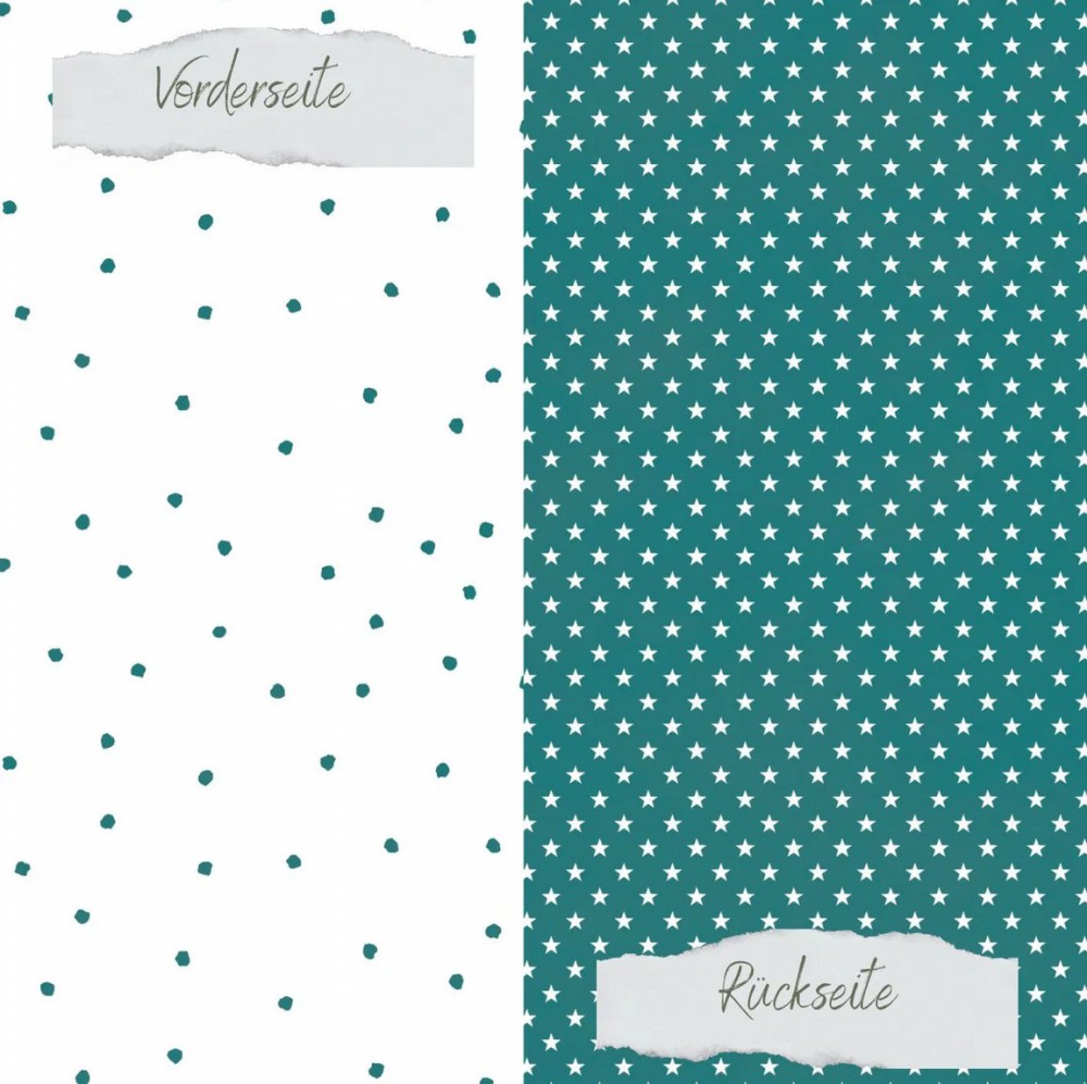 CD Designpapier - Basic - Smaragd Tupfen und Stern