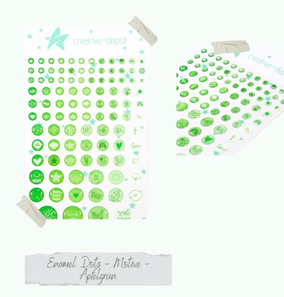 CD Enamel Dots - Motive - Apfelgrün