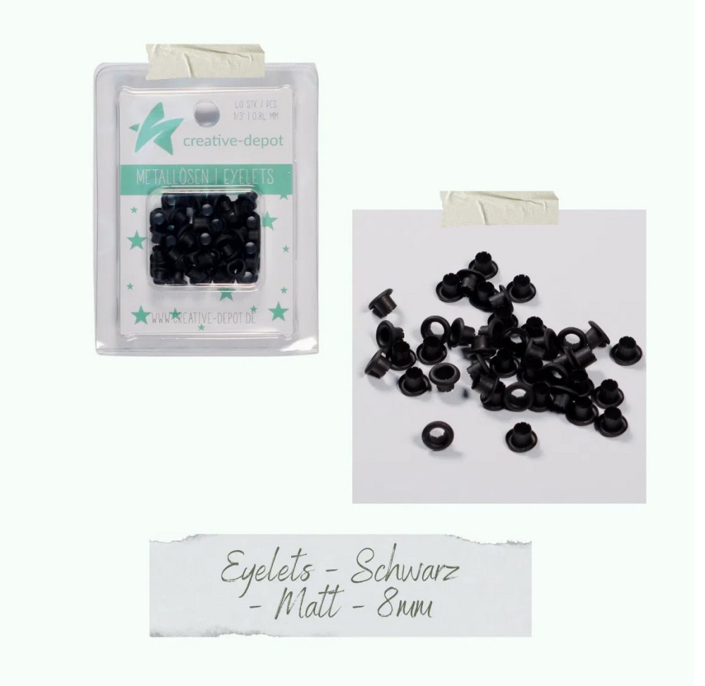 CD Eyelets - schwarz matt - 40 Stück