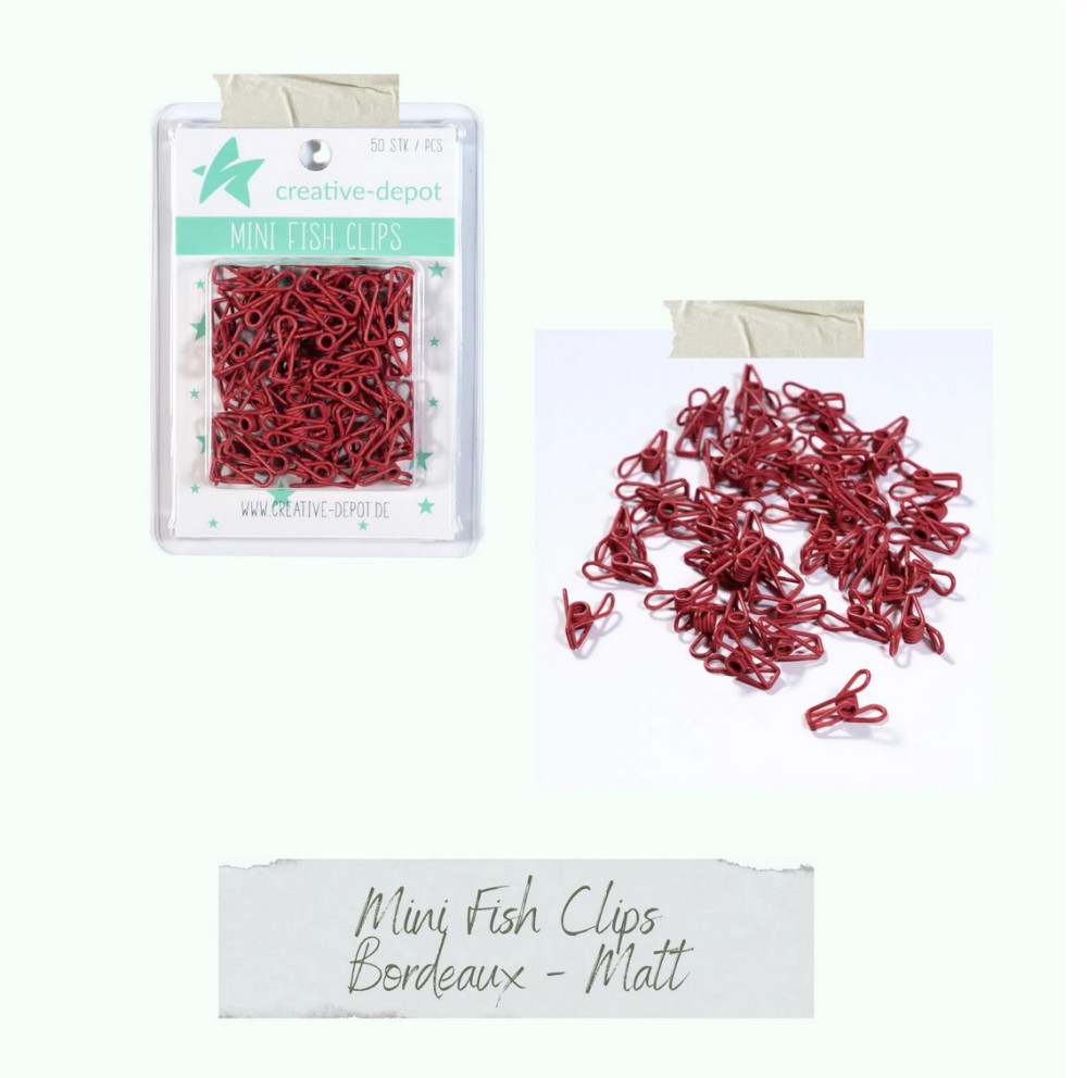 CD Mini Fish Clip - bordeaux - matt 50 Stück