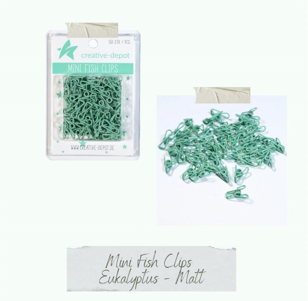 CD Mini Fish Clip - eukalyptus - matt 50 Stück