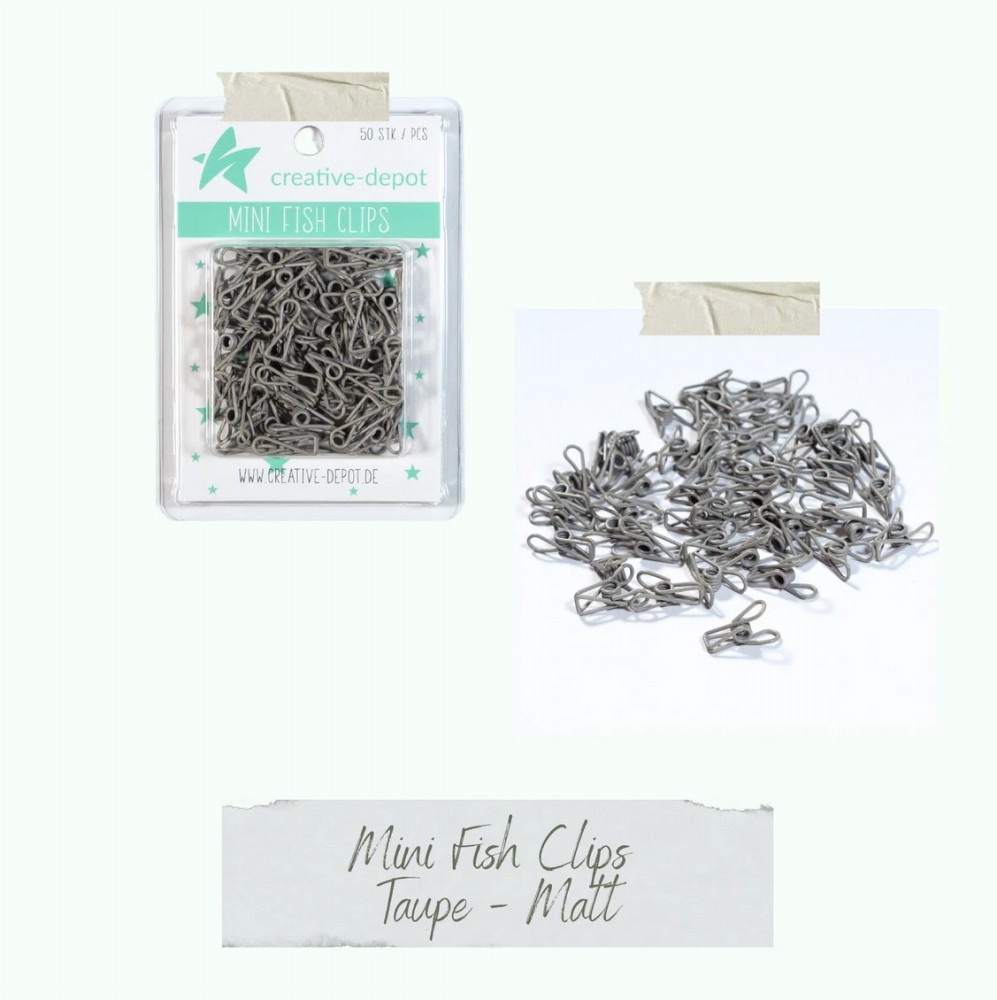 CD Mini Fish Clip - taupe - matt 50 Stück