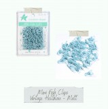 CD Mini Fish Clip - vintage hellblau - matt 50 Stü