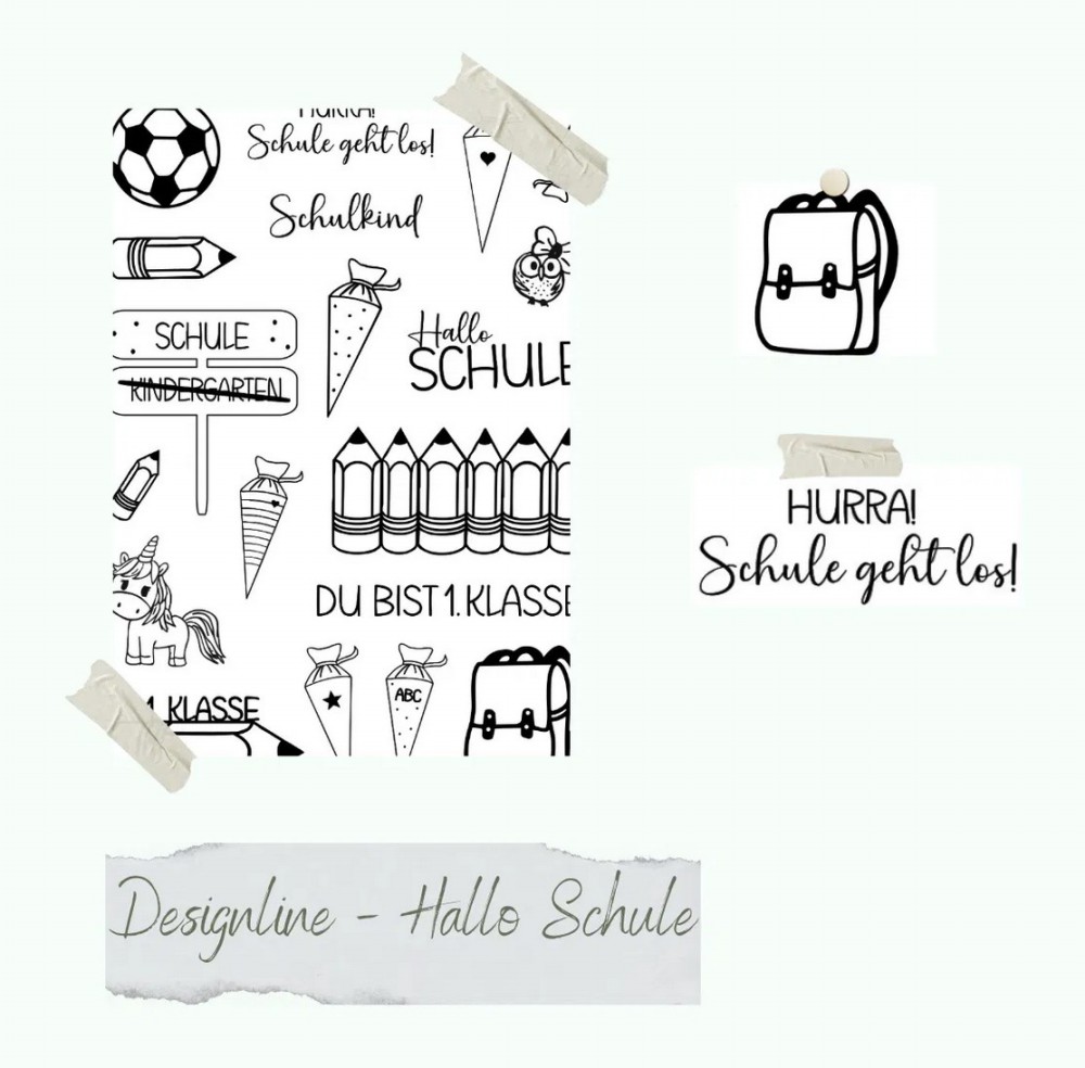 CD Stempelset - Designlinie Hallo Schule