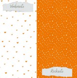 CD Designpapier - Herbstorange Doodle Herzen und S