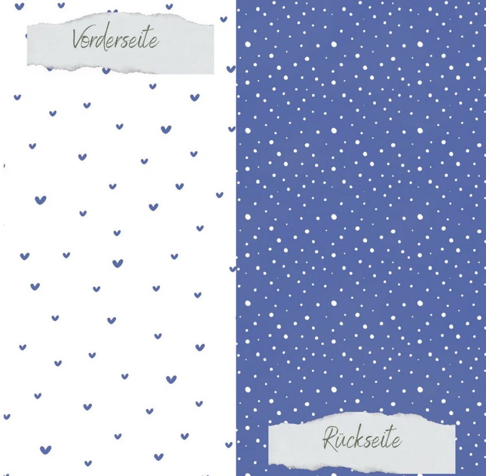 CD Basic - Jeansblau - Doodle Herzen und Sprenkel