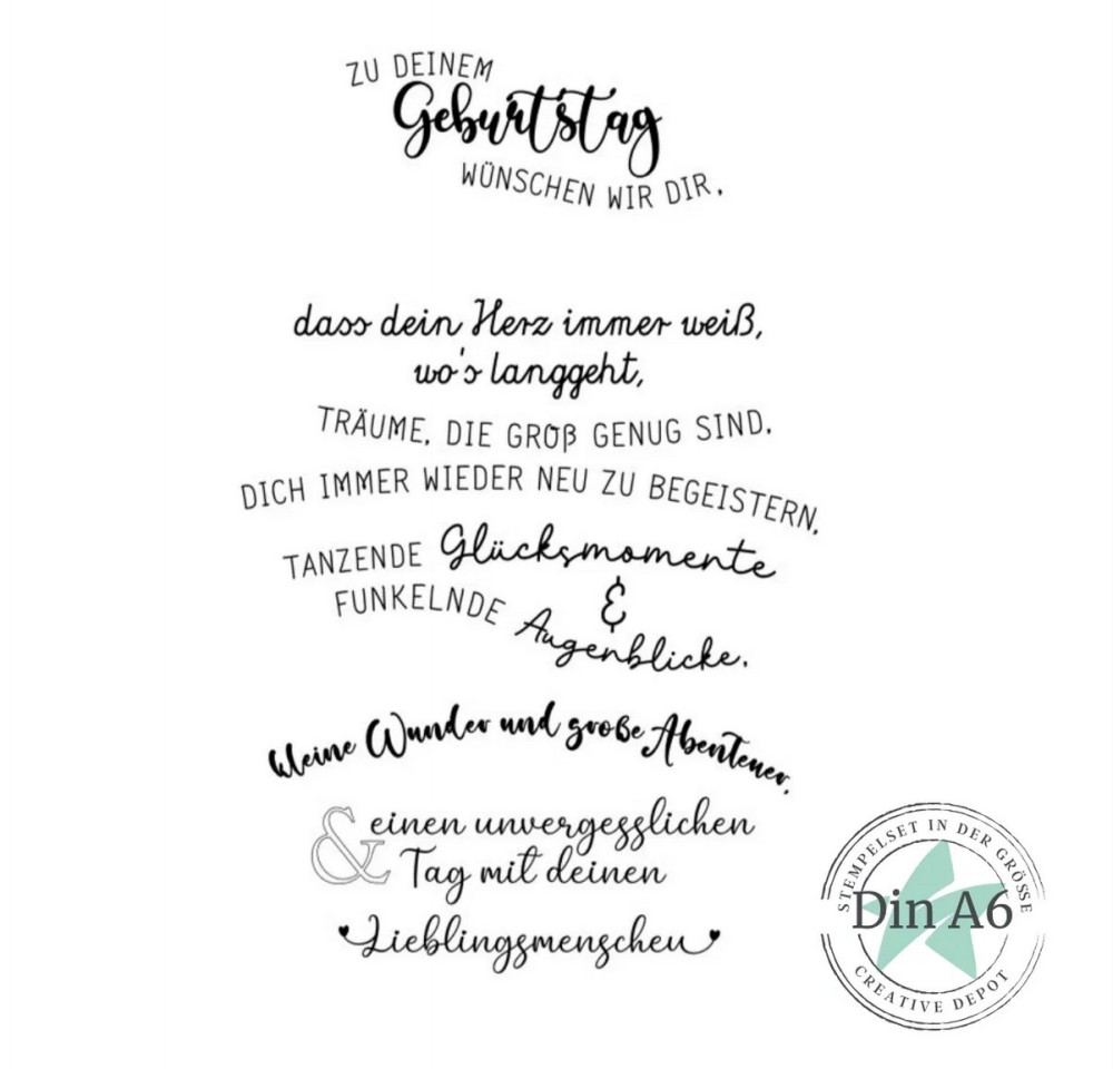 CD Stempelset - Kartentext Geburtstag