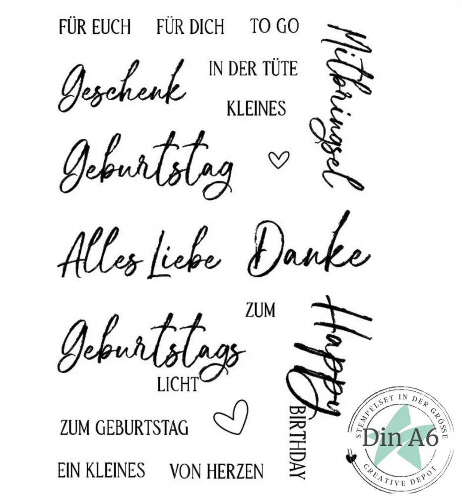 CD Stempelset - Kartentexte Geburtstag