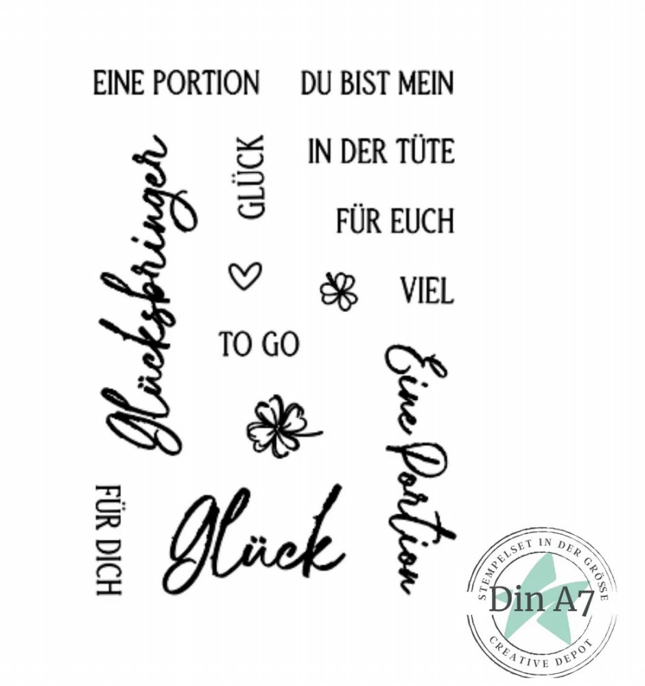 CD Stempelset - Designline - Kartentexte Glück